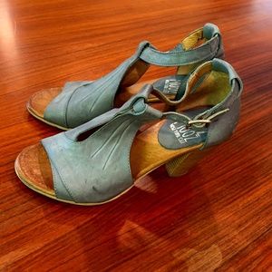 Miz Mooz Blue Leather Sandals